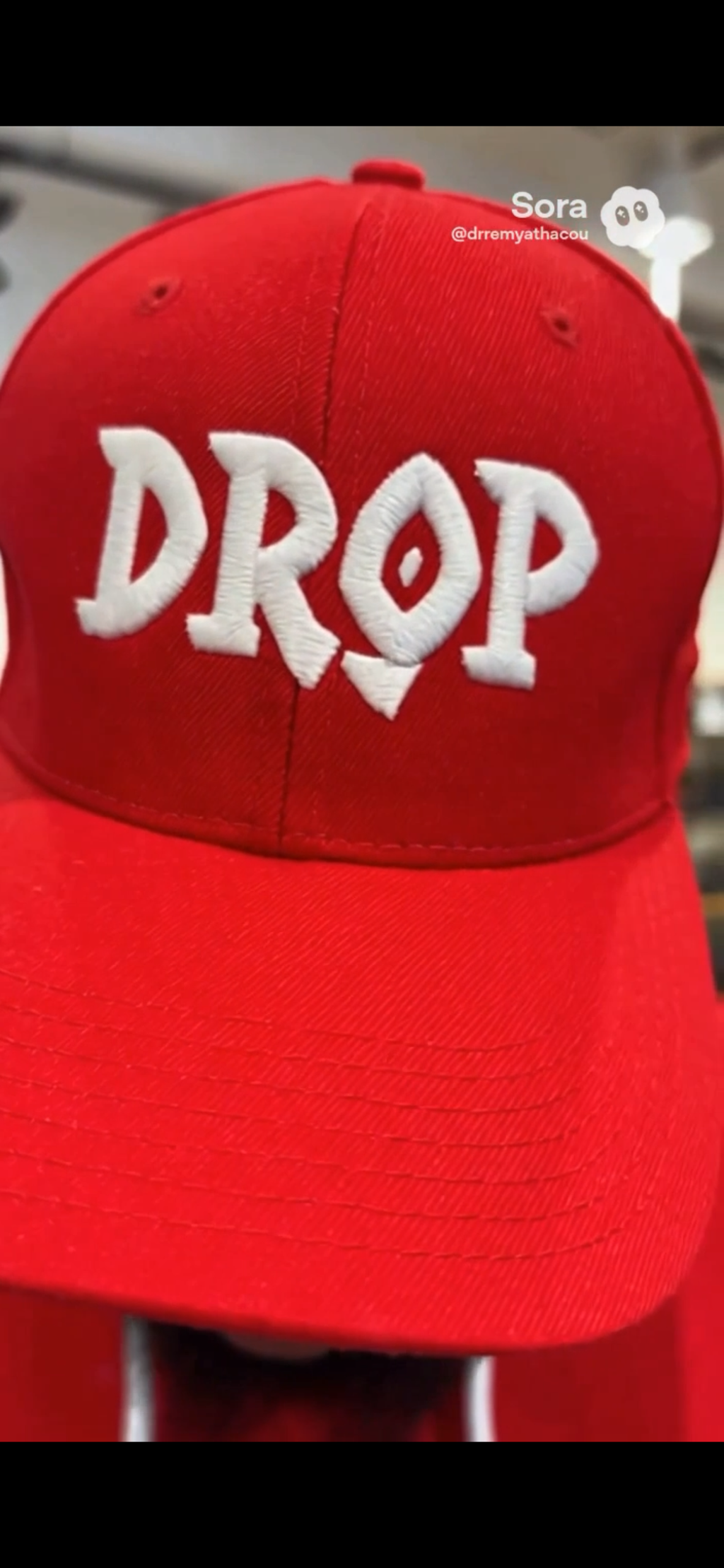 Drop Hoodie red and White