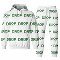 Drop white hoodie and green drop logo set