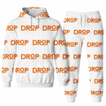 Drop white hoodie and orange drop logo set