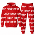 Drop Red hoodie and white drop logo set