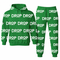 Drop green hoodie and white drop logo set
